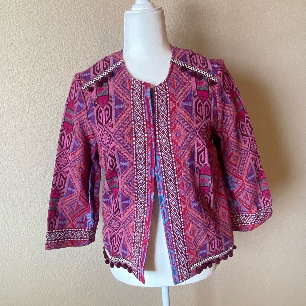 Vibrant Pink and Purple Patterned Jacket